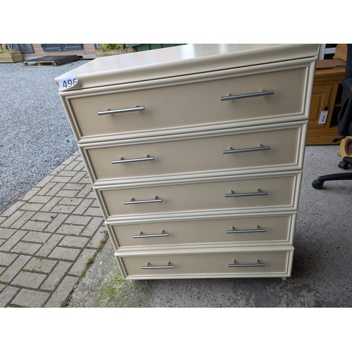 496 - Modern chest of drawers - 106cms (H) x 42cms (D) x 74cms (W) approx.