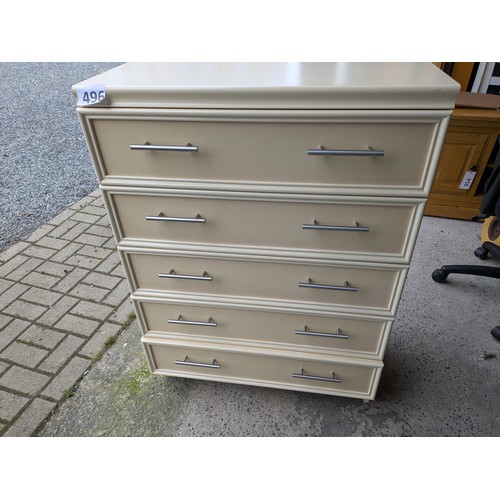 496 - Modern chest of drawers - 106cms (H) x 42cms (D) x 74cms (W) approx.