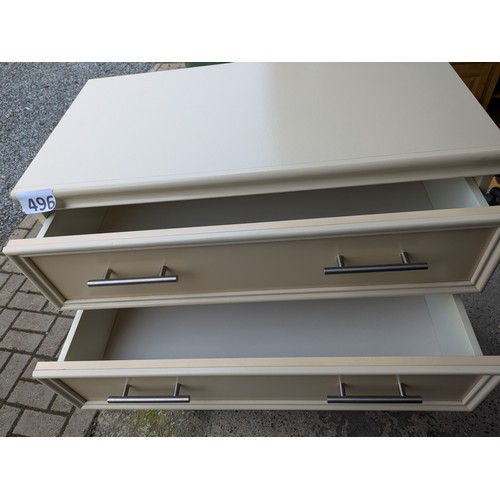 496 - Modern chest of drawers - 106cms (H) x 42cms (D) x 74cms (W) approx.