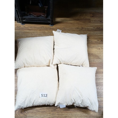 512 - 4 x feather cushion pads