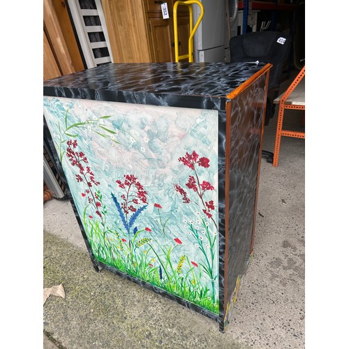 499 - Hand painted decorative cupboard - 47cms(D) x 77cms(W) x 103cms(H) approx.