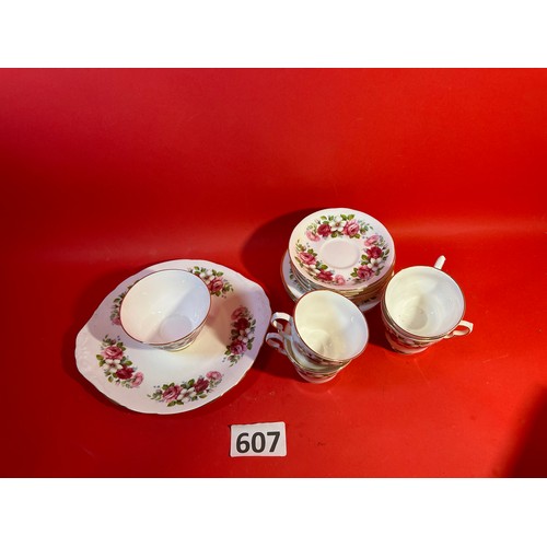 607 - Bone china cups etc