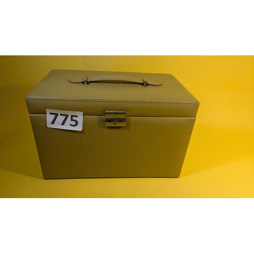 775 - Jewellery box and contents