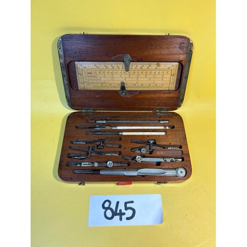 845 - Antique technical drawing set