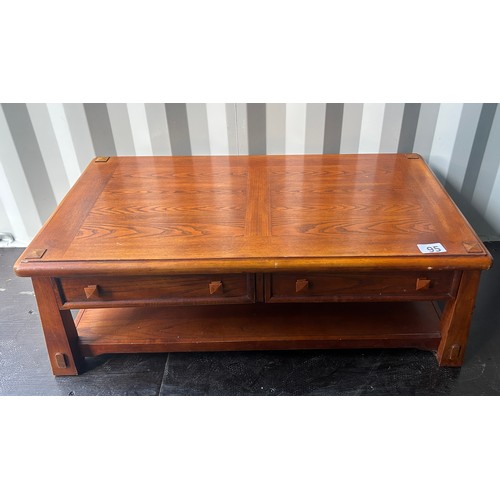 95 - Coffee table with drawers and shelf under - 120cms(W) x 67cms(D) x 40cms(H)