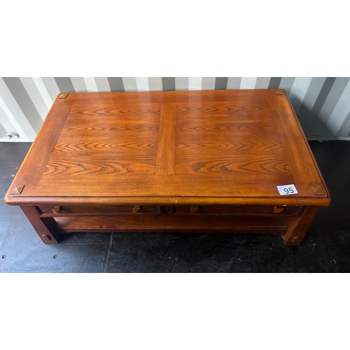 95 - Coffee table with drawers and shelf under - 120cms(W) x 67cms(D) x 40cms(H)