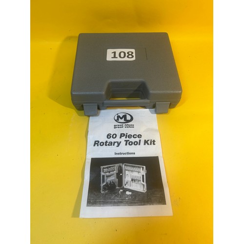 108 - Rotary tool kit in case - PAT but not function tested.