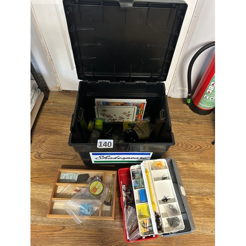 140 - Box of fishing gear