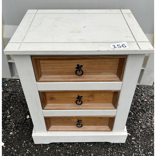 156 - Painted Mexican pine bedside unit