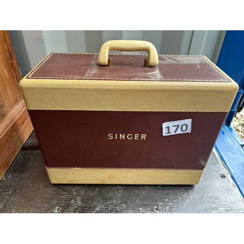 170 - Singer hand sewing machine (Serial No. EM321107) - PAT but not function tested.