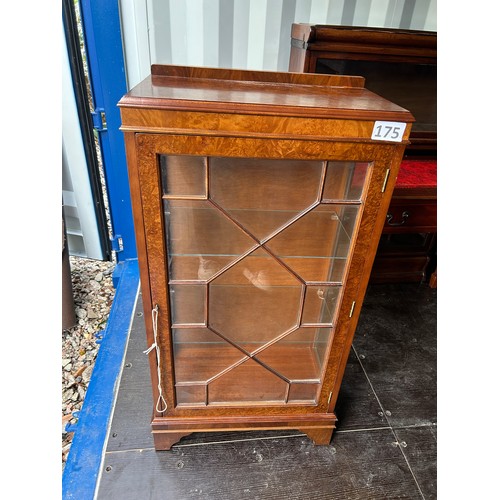 175 - Glass fronted/sided display cabinet with glass shelves - 55cms(W) x 32cms(D) x 113cms(H) approx.