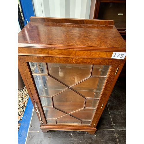 175 - Glass fronted/sided display cabinet with glass shelves - 55cms(W) x 32cms(D) x 113cms(H) approx.