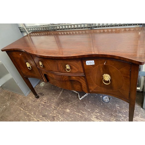 180 - Serpentine fronted sideboard - 142cms(W) x 51cms x 92cms approx.