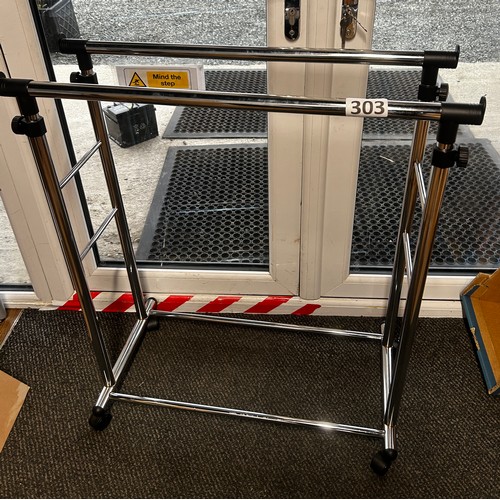 303 - Double clothing rail - 80cms wide approx. Adjustable height.