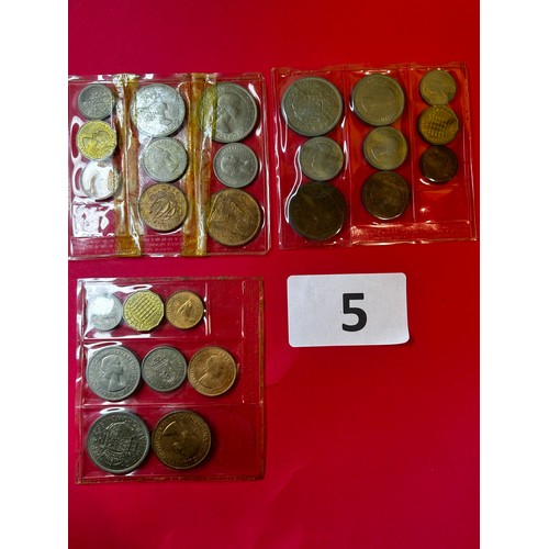 5 - 3 x packs of vintage coins