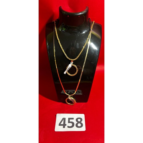 458 - 925 gold plated necklace x2 with 375 clasp (listing updated please contact us if there’s any issues)... 