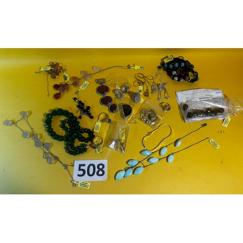 508 - Selection of various jewellery - some silver