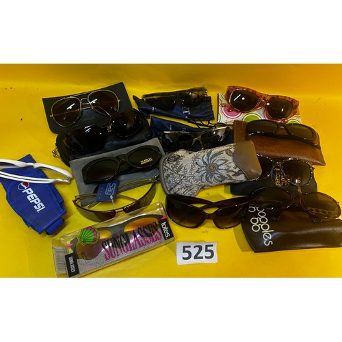 525 - Large selection of various sunglasses