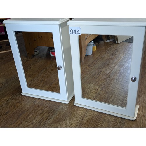 944 - 2 x mirrored bathroom cabinets - 37cms x 13cms(D) x 52cms(H) approx.