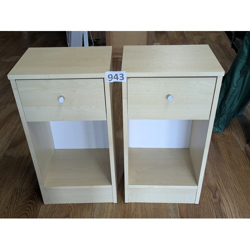 943 - Pair of bedside units - 32cms x 25cms x 61cms(H) approx.