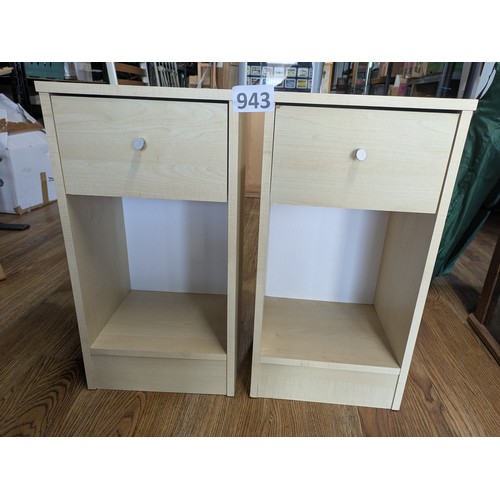 943 - Pair of bedside units - 32cms x 25cms x 61cms(H) approx.