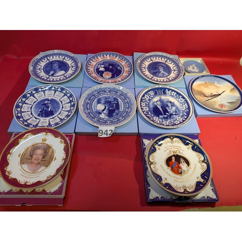 942 - Selection of mainly Wedgwood commemorative plates