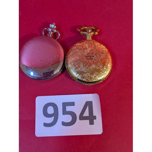 954 - 2 x pocket watches - vendor states working order