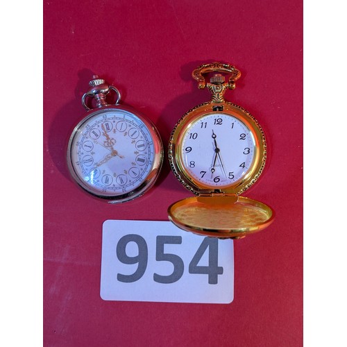 954 - 2 x pocket watches - vendor states working order