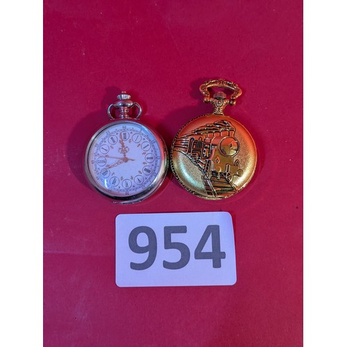 954 - 2 x pocket watches - vendor states working order