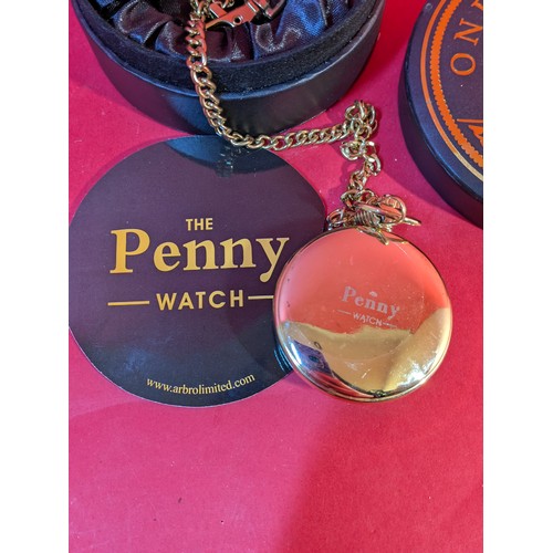 952 - 'One Penny' pocket watch - vendor states working order