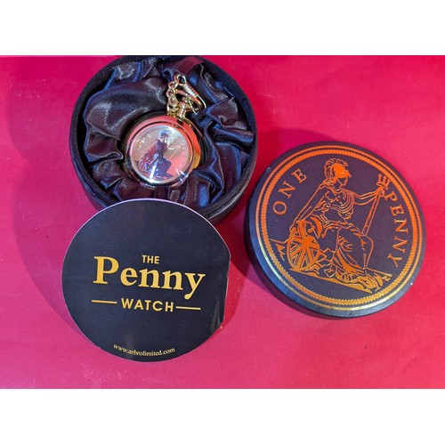 952 - 'One Penny' pocket watch - vendor states working order