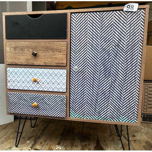 98 - Decorative sideboard unit - 86cms x 80cms x 39cms approx.