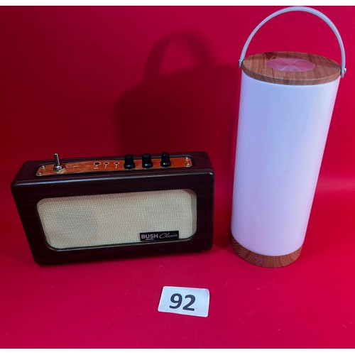 92 - 2 x USB C electronics - blue tooth speaker and lamp - no cables