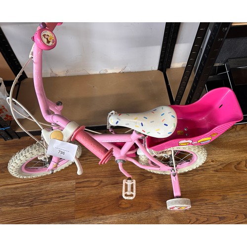 Childs pink bike - with stabilisers