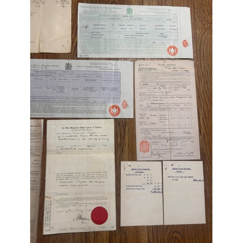 Collection of historic legal and official documents, including probate ...