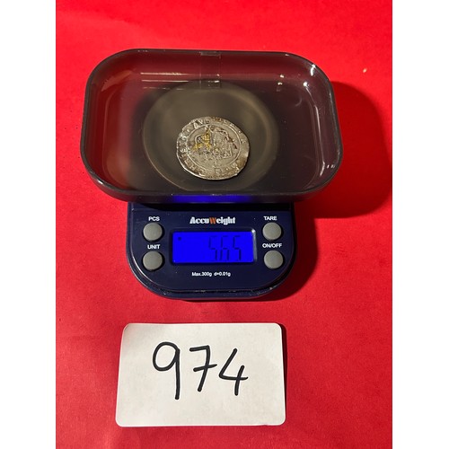 974 - Charles I silver coin (scales not included)