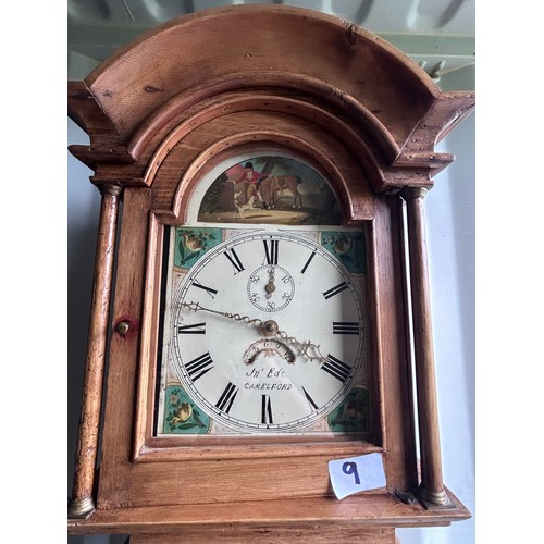 Antique longcase clock, painted dial signed Jn° Ede, Camelford, with ...