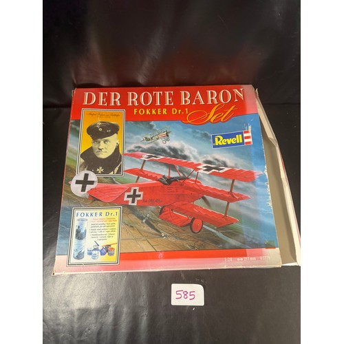 Revell model kit titled Der Rote Baron – Fokker Dr.1, 1:28 scale. Boxed ...