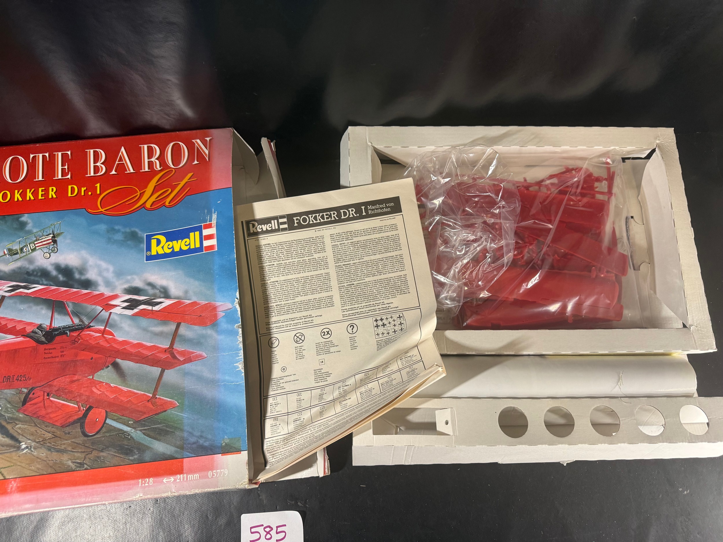 Revell model kit titled Der Rote Baron – Fokker Dr.1, 1:28 scale. Boxed ...