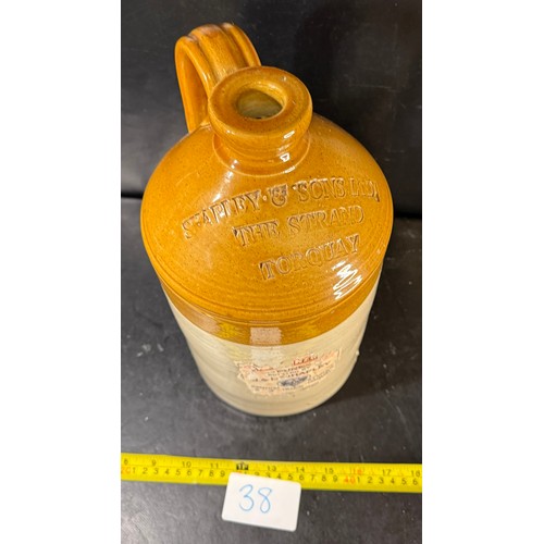 38 - Stoneware Advertising Flagon - Torquay