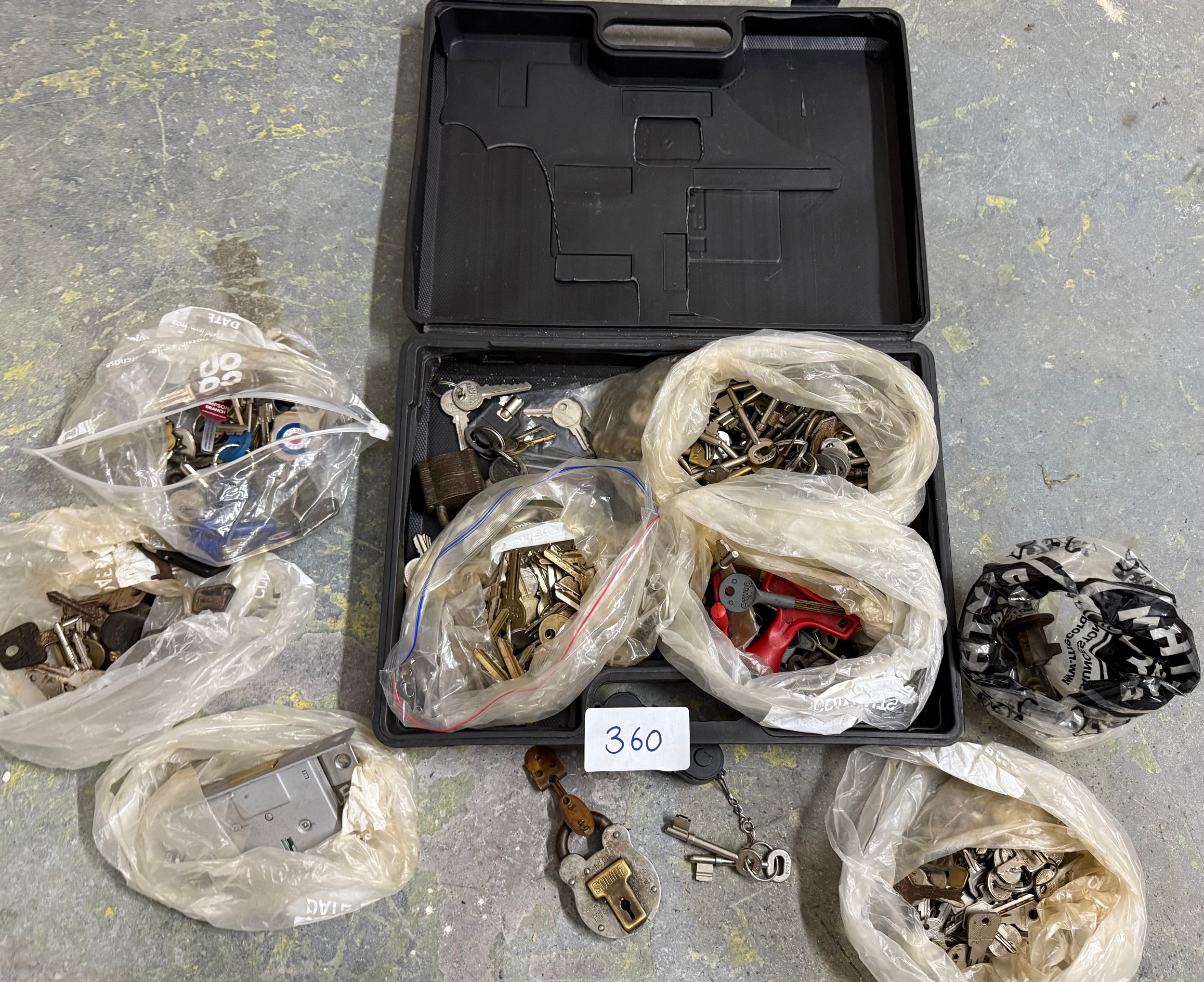 Case full of a very large number of assorted keys