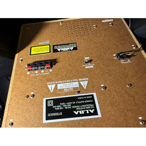 Alba compact hi-fi stereo system comprising main unit and pair of ...