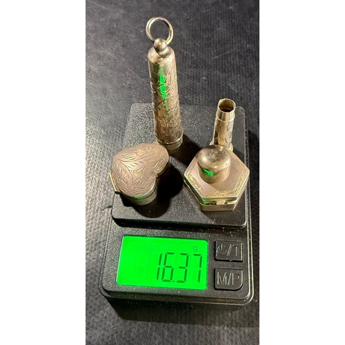 105 - Selection of silver (hallmarked) vanity items - scales not included