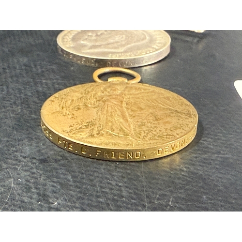 11 - World War I Victory Medal and British War Medal - Pte C.Friend 24799 - Devon