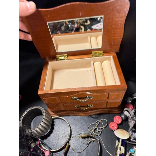 120 - Mixed Lot of Costume Jewellery and Trinket Box