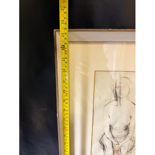 14 - Framed, signed figure study - F J Walter (1959)