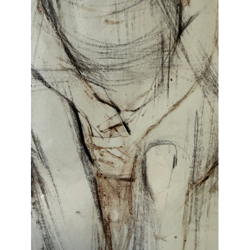 14 - Framed, signed figure study - F J Walter (1959)