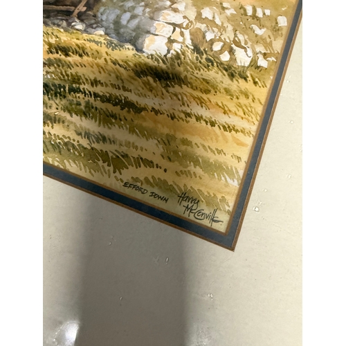 28 - Signed watercolour 'cattle at gate'