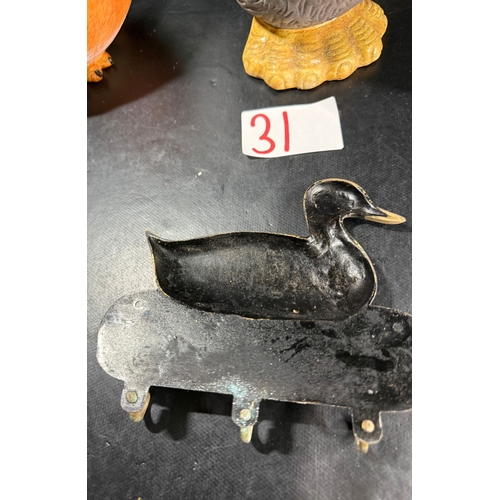 31 - Bird ornaments & duck key hook rack