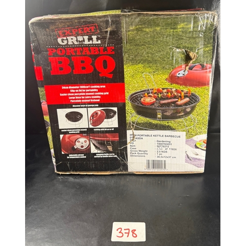 378 - Expert Grill Portable Kettle BBQ in Box - contents  unchecked